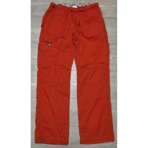 Koi Scrub Pants Cargo Bright Orange Womens Size Medium Y2K Skater Style